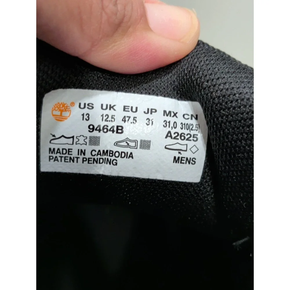 Timberland Groveton Chukka Boots Mens Black Leather Canvas High Top Sz 13/ 9464B